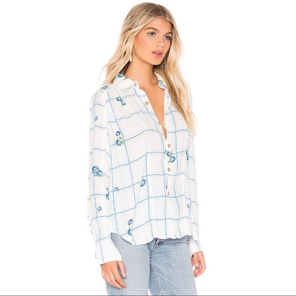 Free People Button Down Window of My Heart Top - Picture 2 of 10